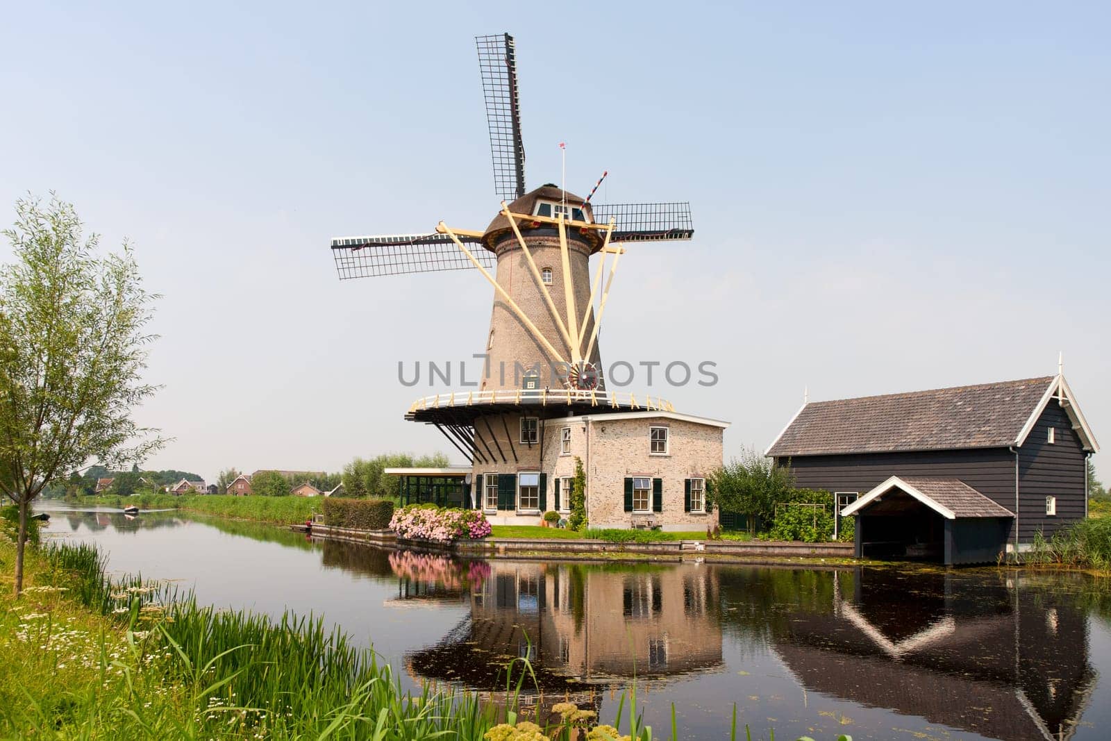 Dutch windmill in Bleskensgraaf, the Netherlands