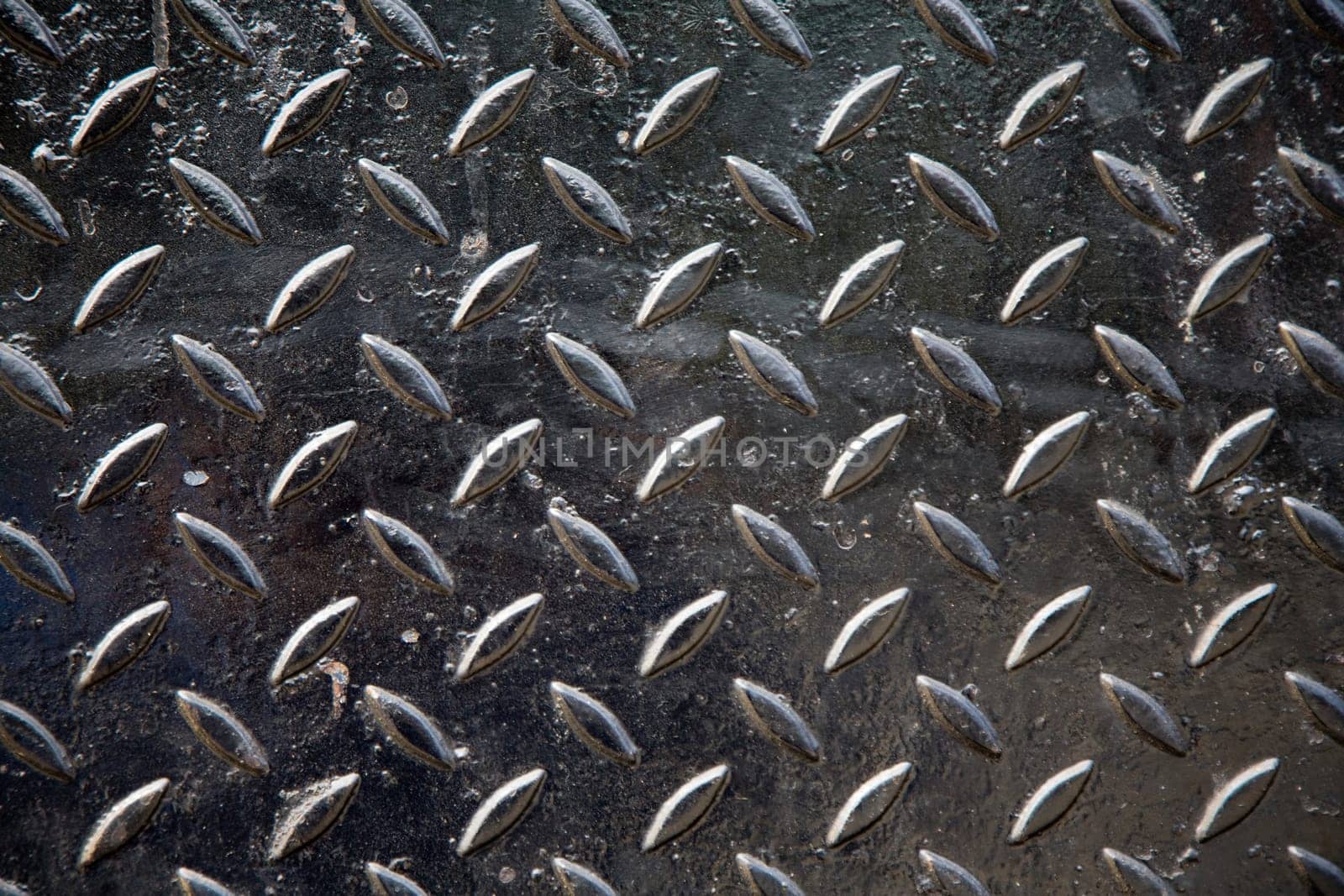 Close up of a metal industrial floor