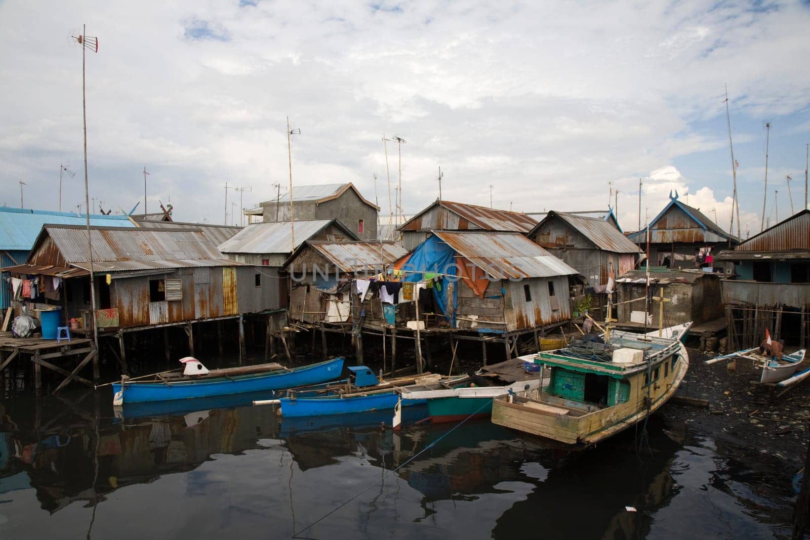 Slum area near Paotere harbor, the old port of Makassar