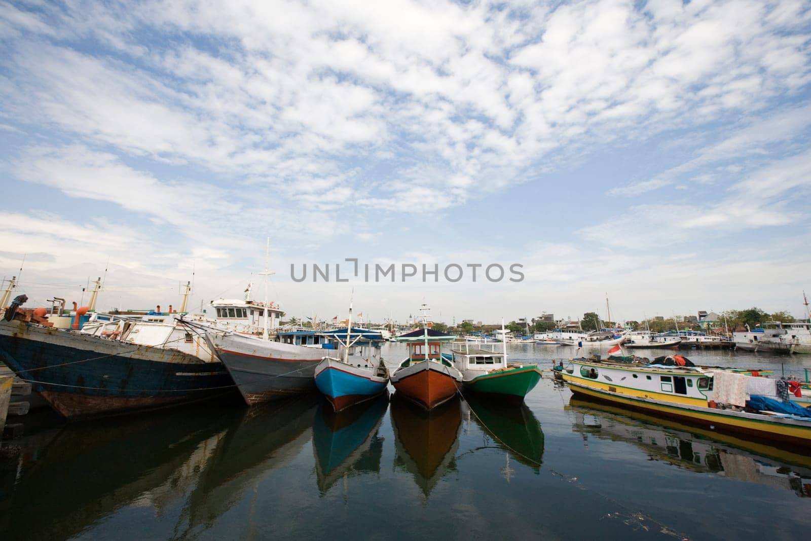 Makassar schooners (pinisi) in Paotere harbor, the old port of Makassar,  Indonesia