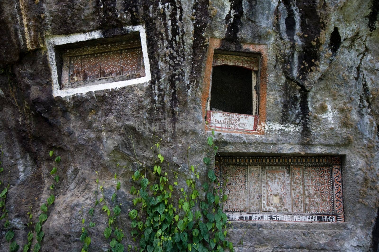 Cliff burial caves in the Tana Toraja area, Sulawesi, Indonesia