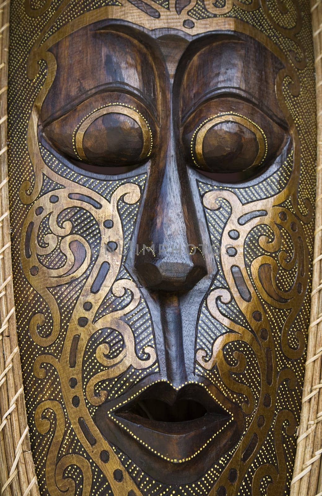 Close up of a traditional Indonesian mask