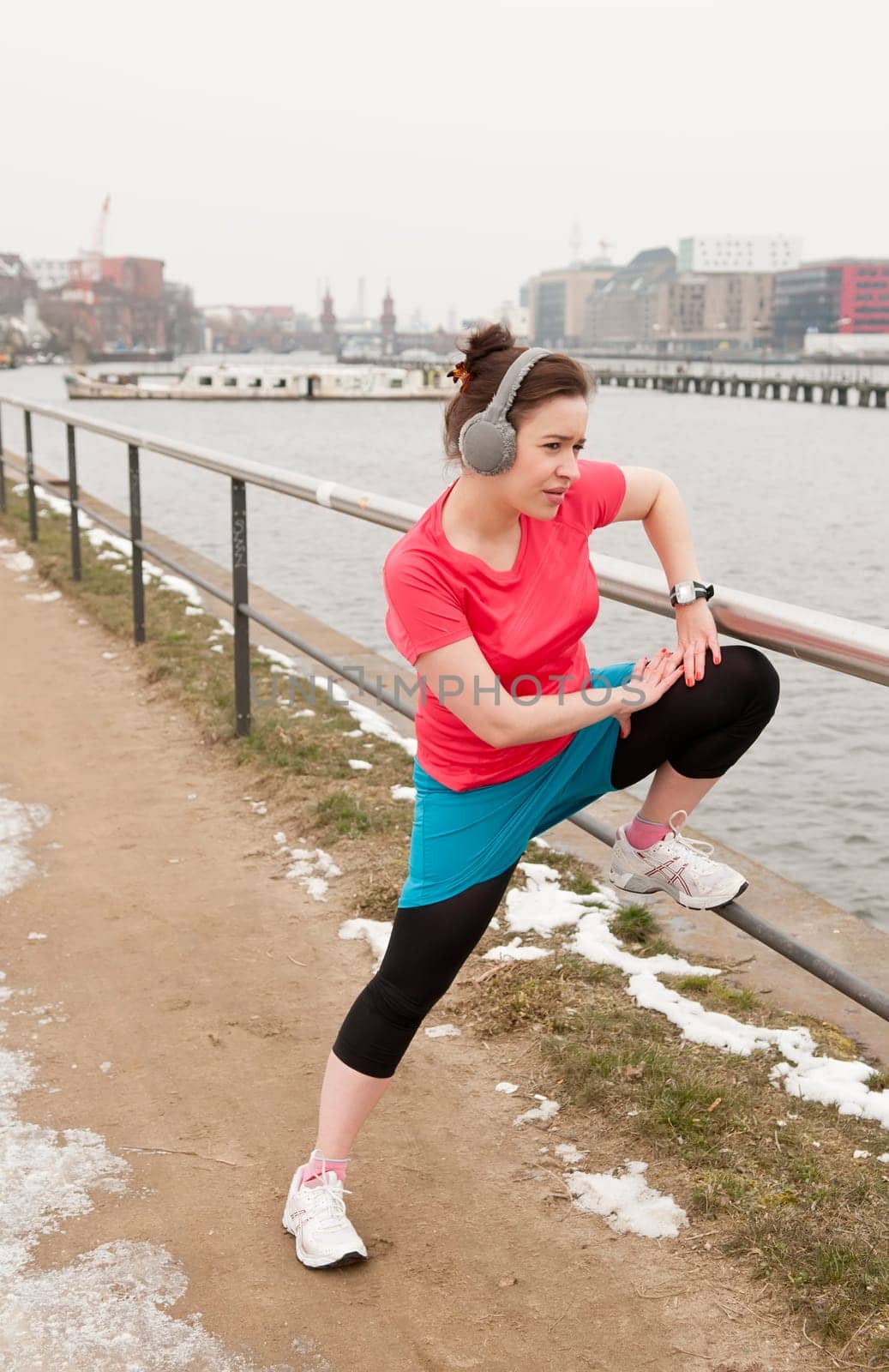 young woman warming up