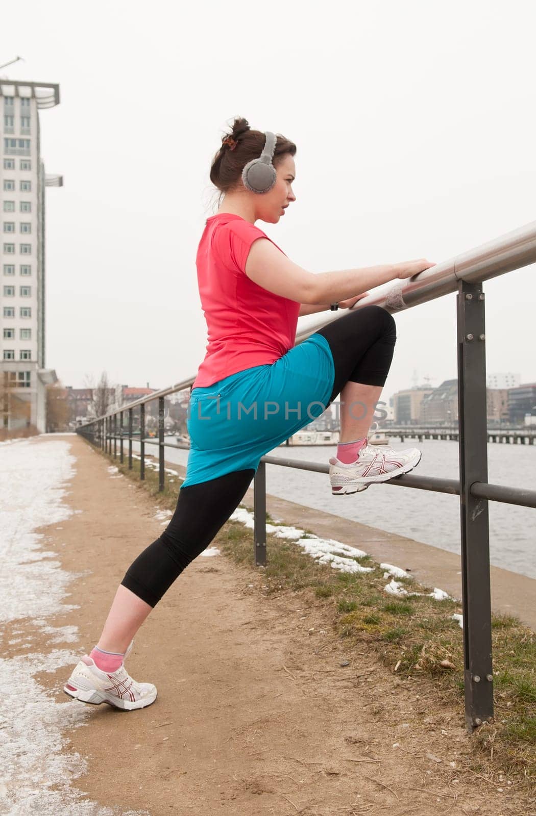 young woman warming up