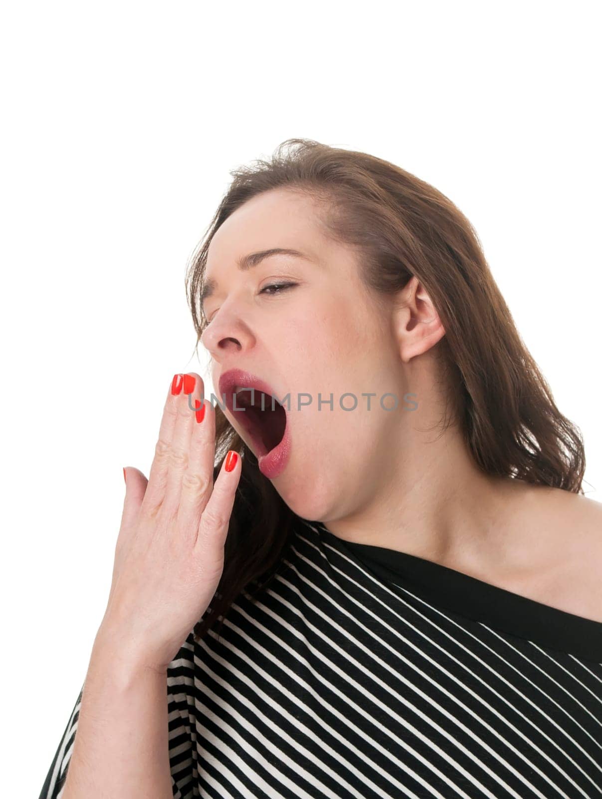young woman yawns