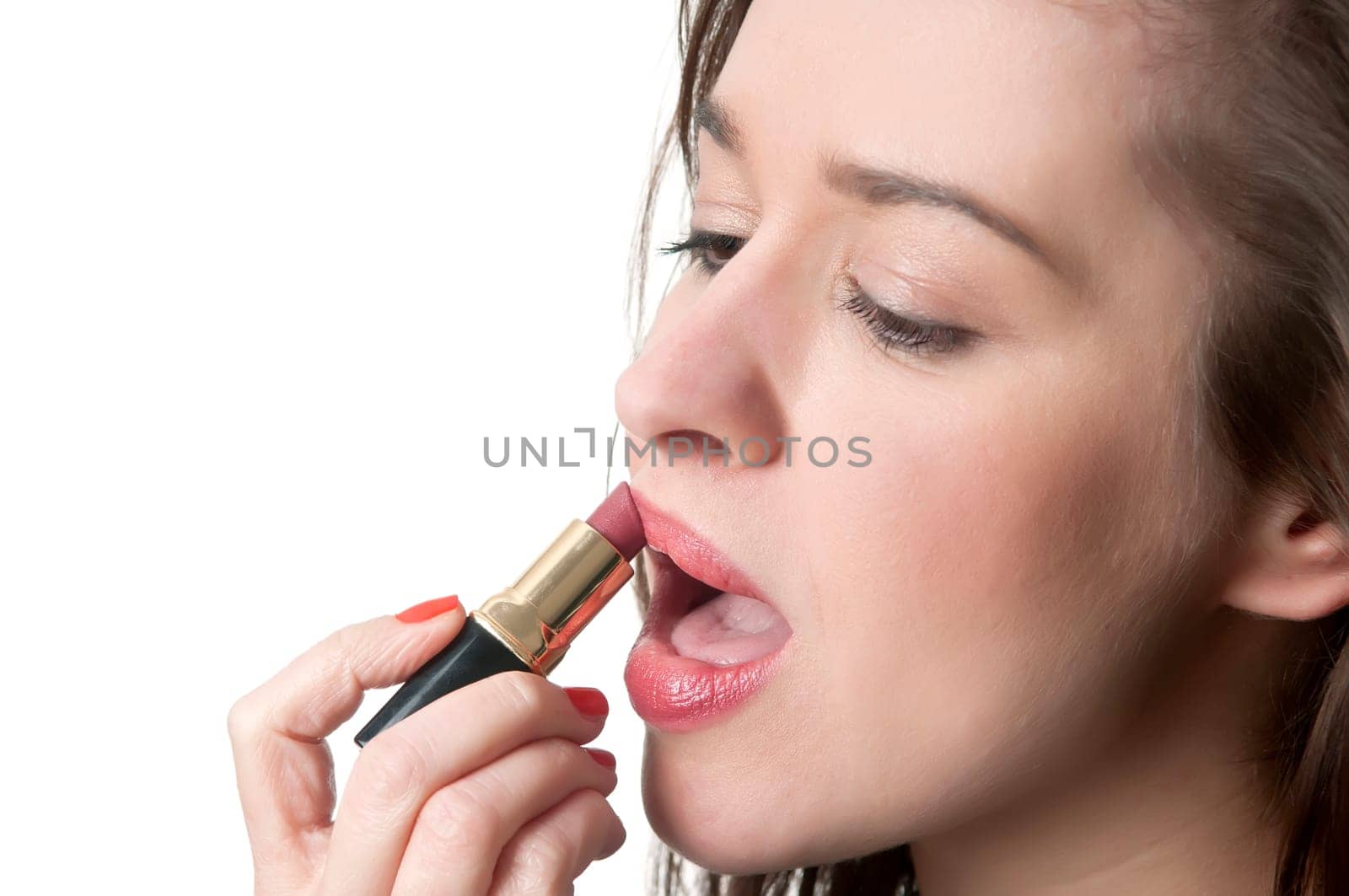 Woman with lipstick