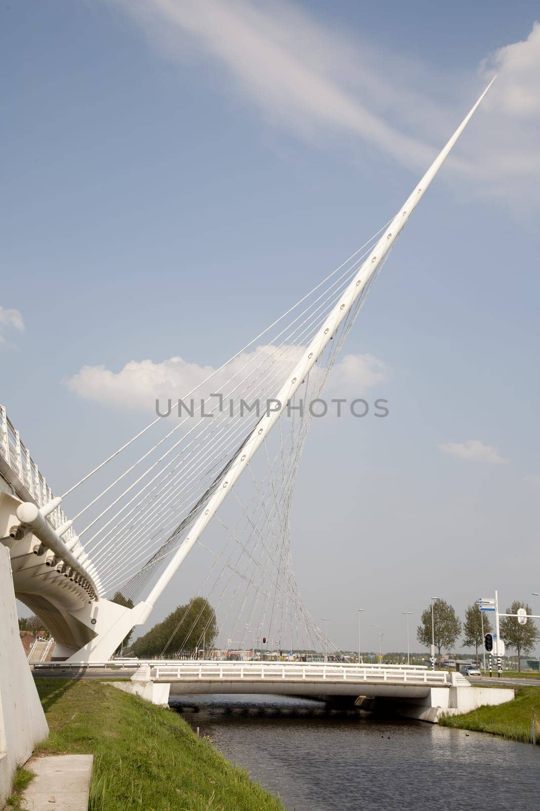One of three Calatrava bridges in Hoofddorp, the Netherlands