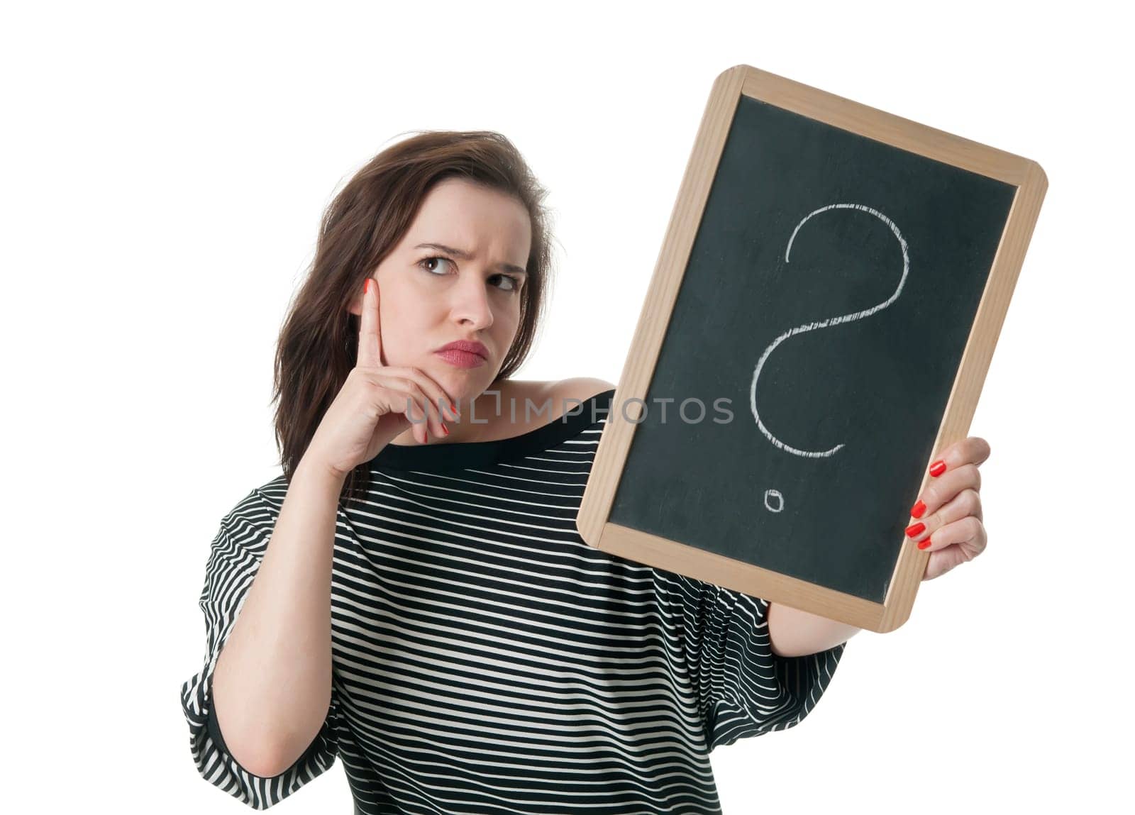 Woman with a question mark