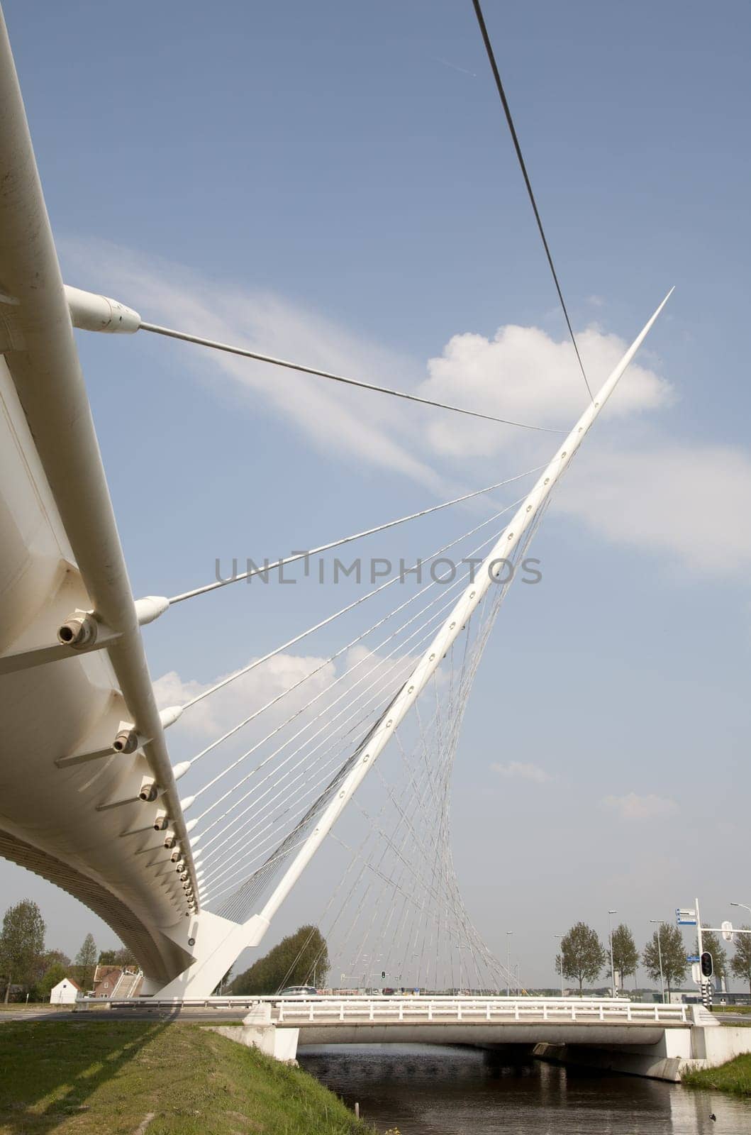 One of three Calatrava bridges in Hoofddorp, the Netherlands