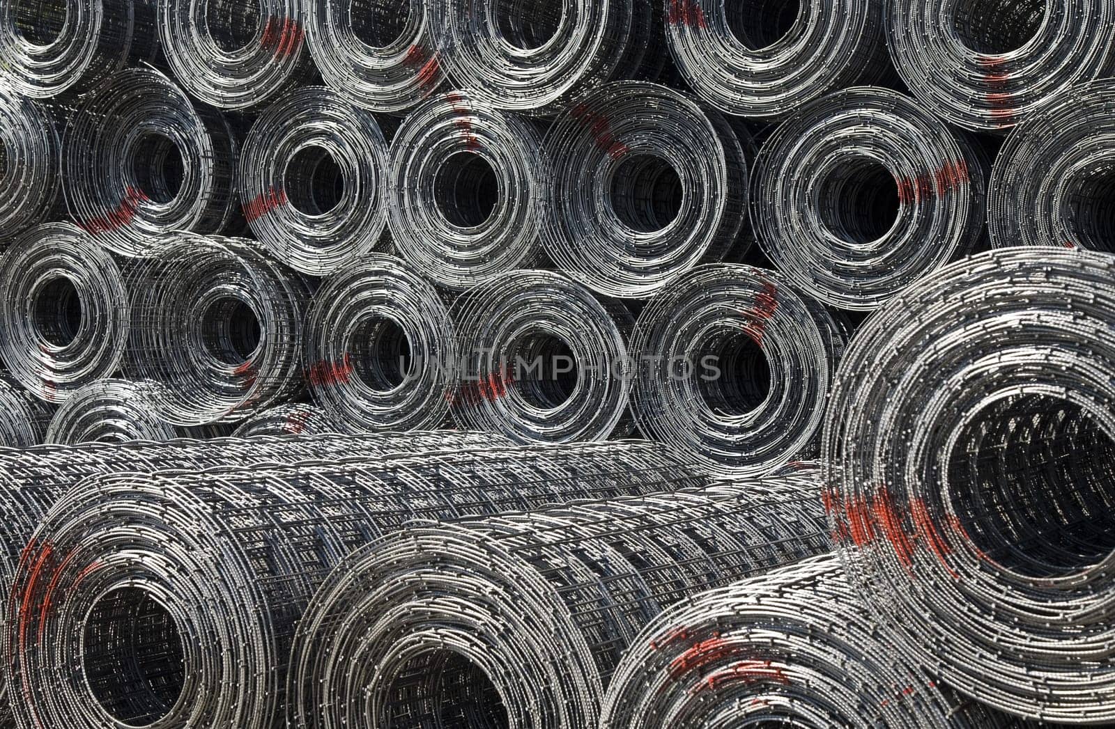 Steel mesh construction material in the harbor of Jakarta