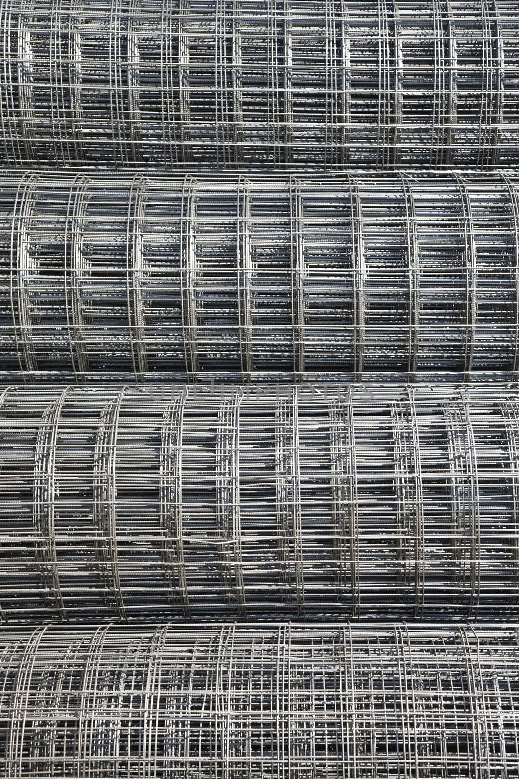 Steel mesh construction material in the harbor of Jakarta