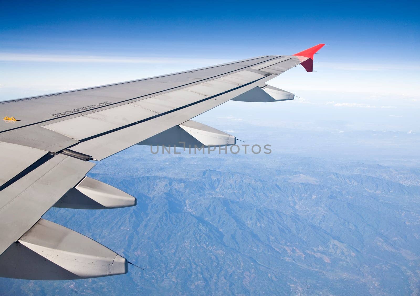View from the window of an airplane