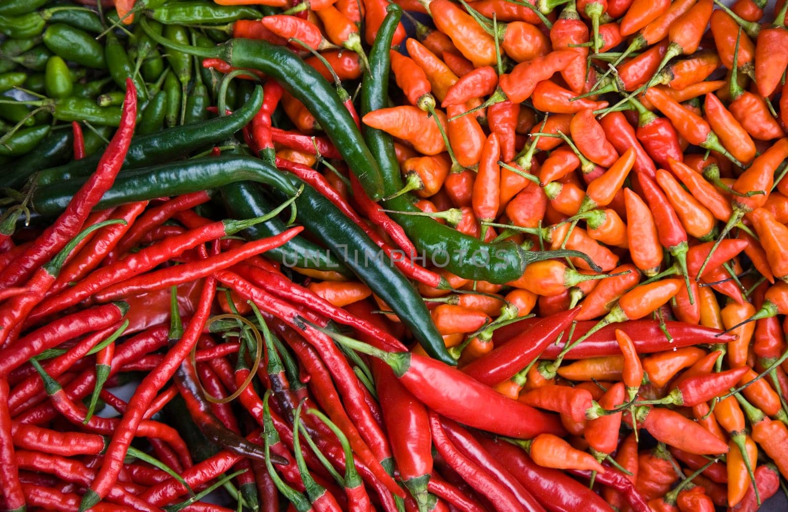 Red hot chili peppers on the market in Glodok, Jakarta