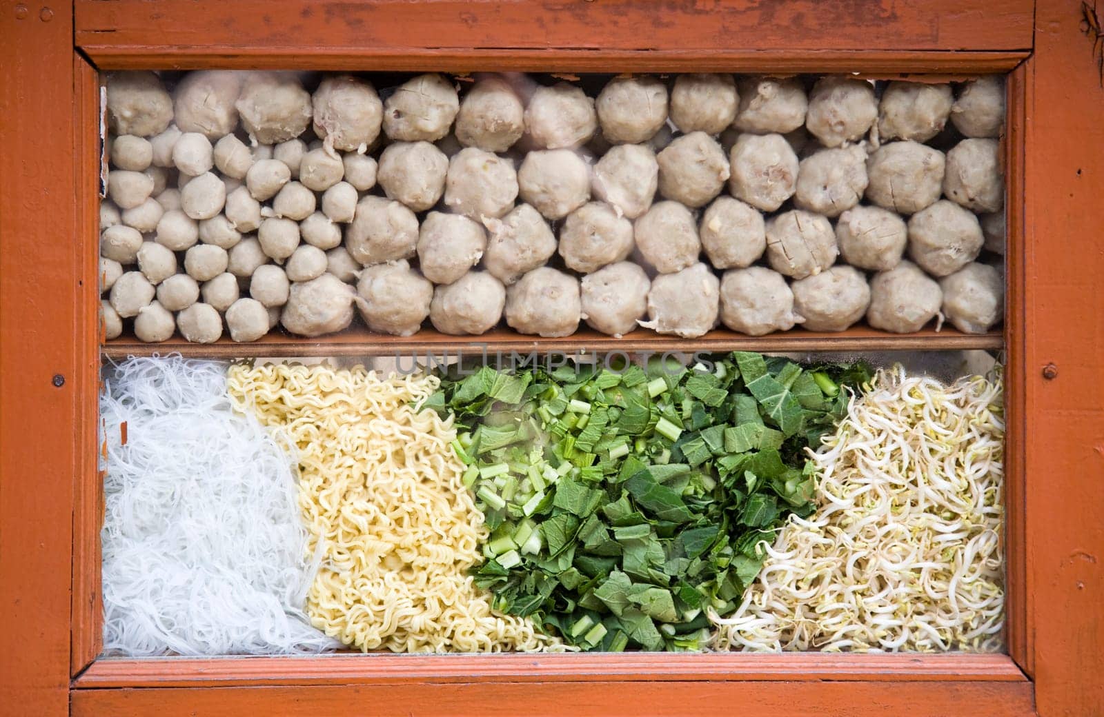 Indonesian meatballs (Bakso) in a food stall in Jakarta