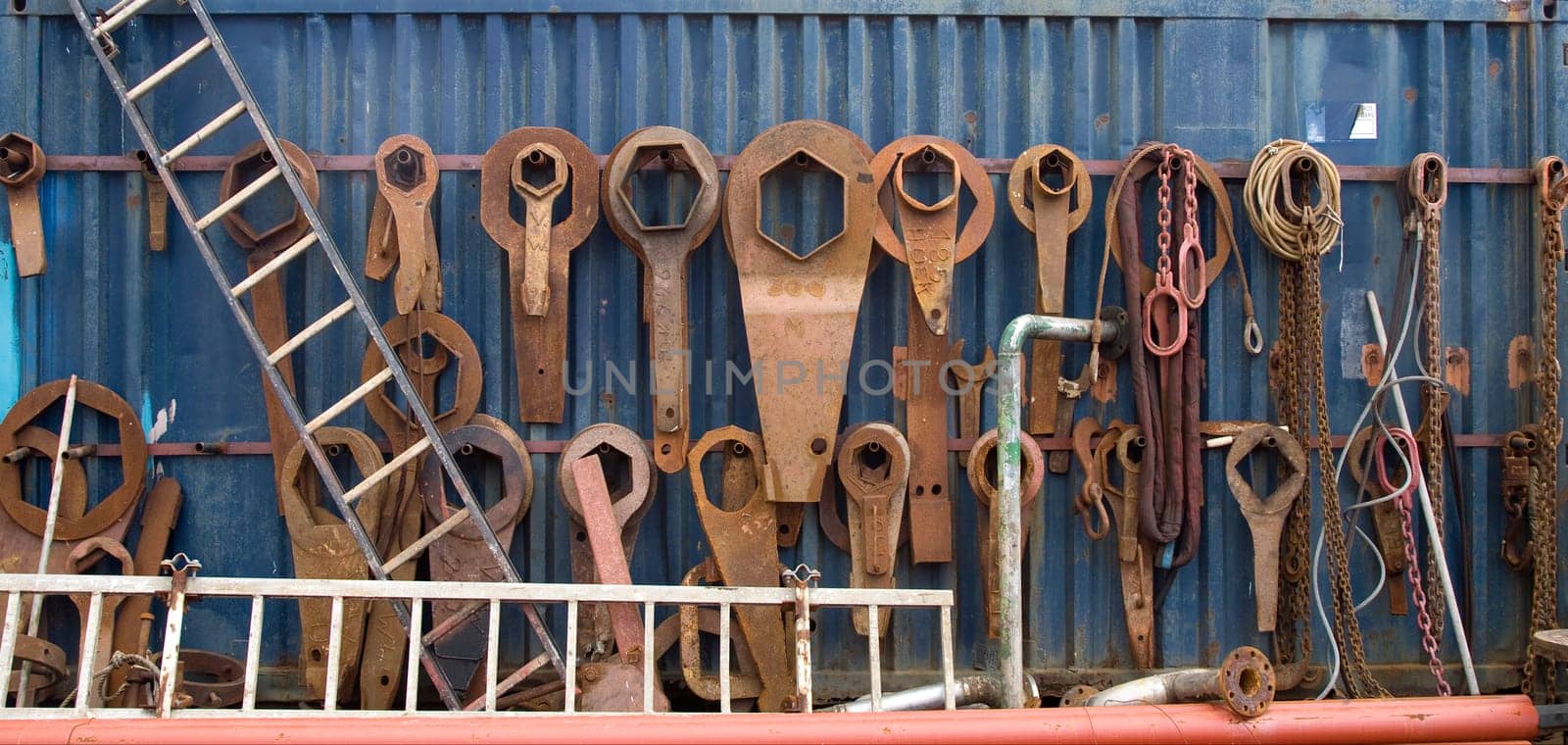 Large work tools at a shipyard