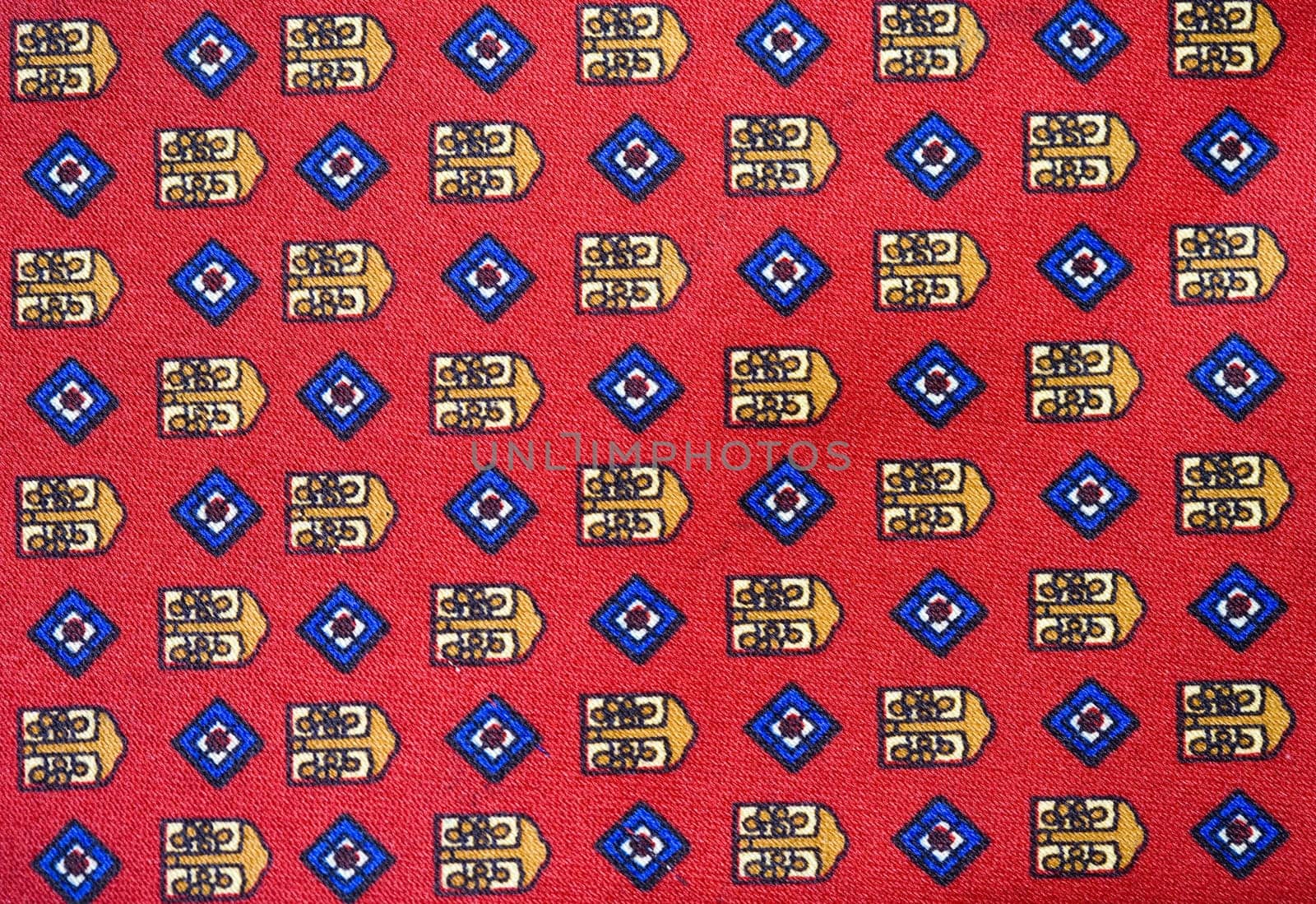 Close up of a silk necktie pattern
