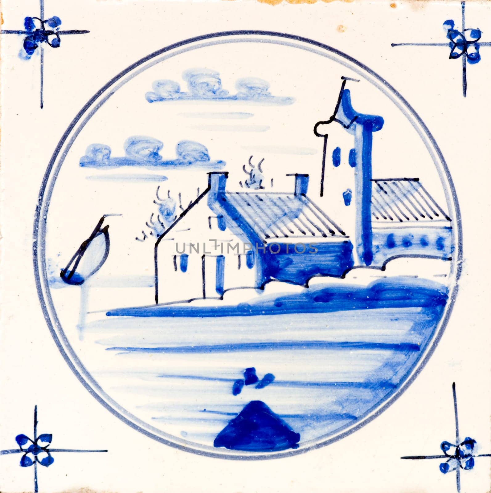 Traditional authentic Delft Blue hand made ornamental earthenware