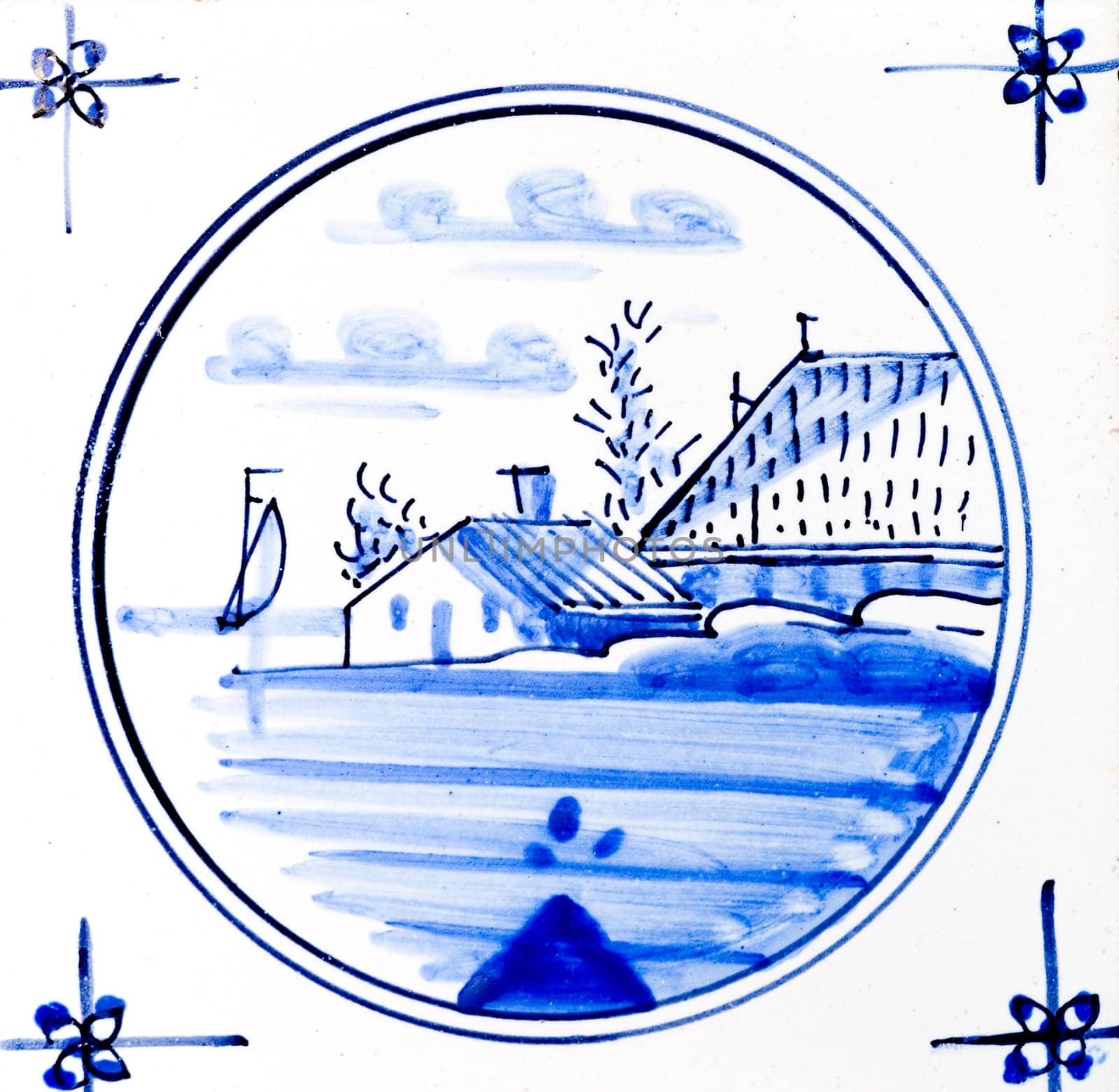 Traditional authentic Delft Blue hand made ornamental earthenware