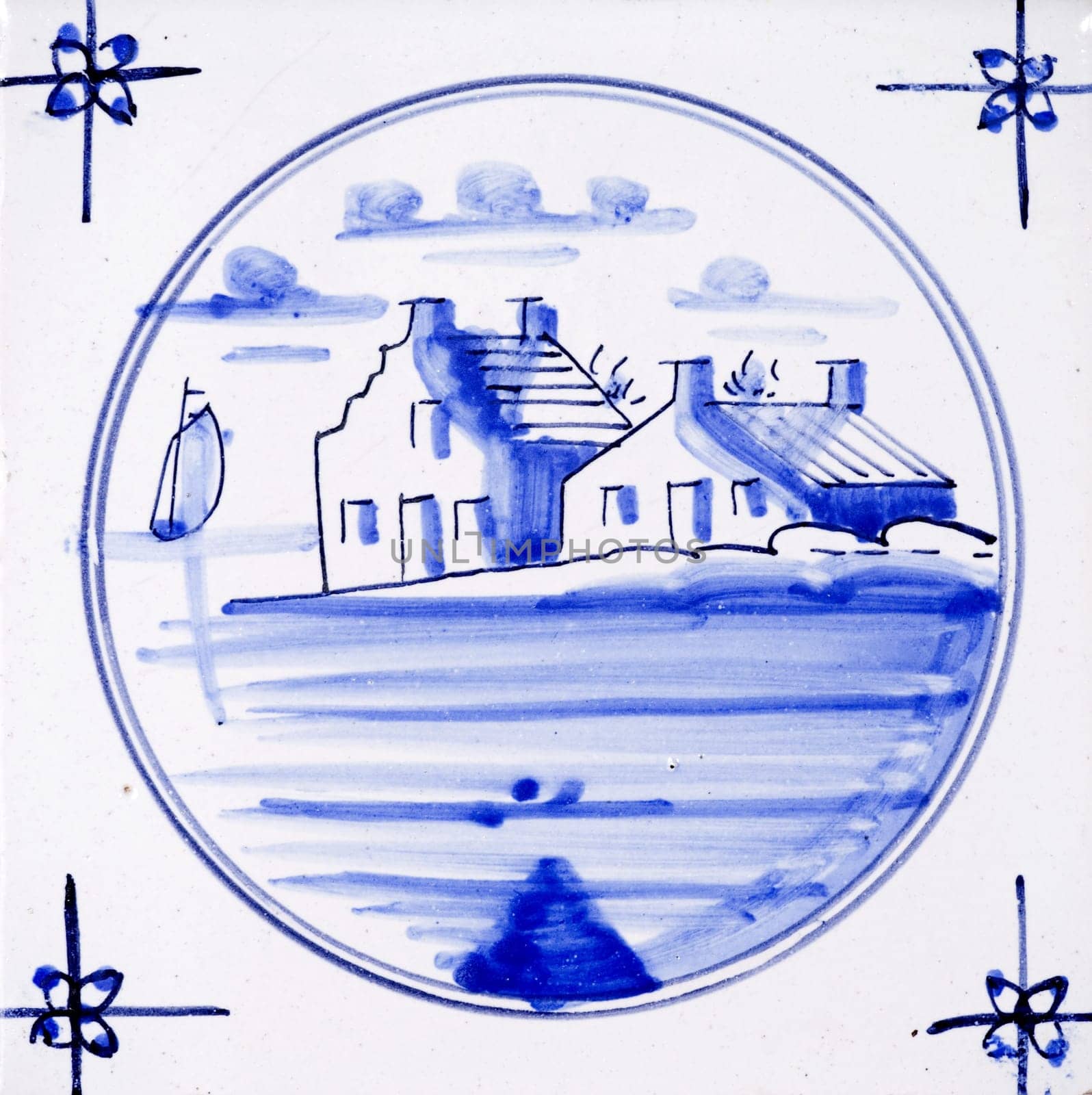 Traditional authentic Delft Blue hand made ornamental earthenware