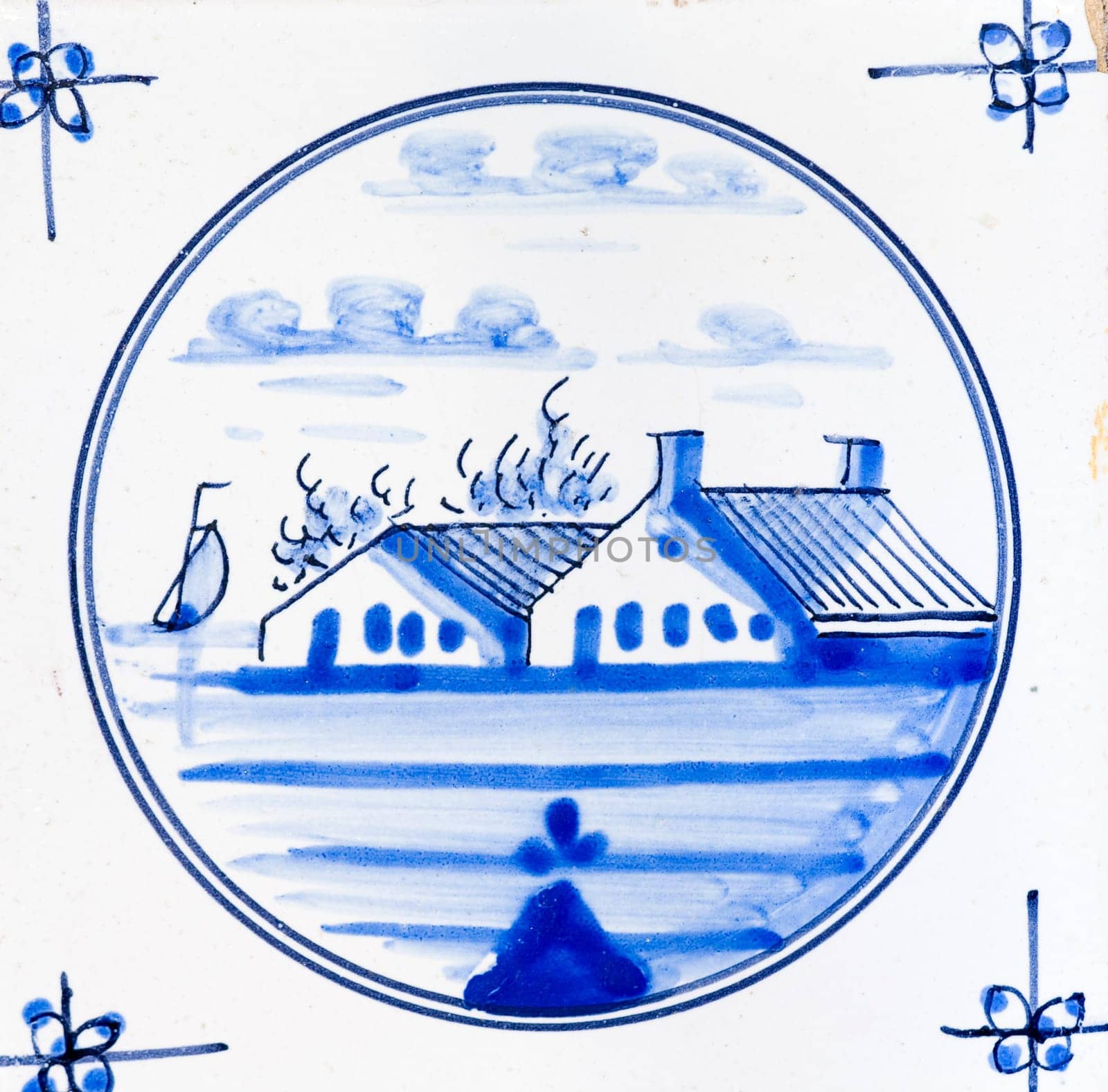Traditional authentic Delft Blue hand made ornamental earthenware