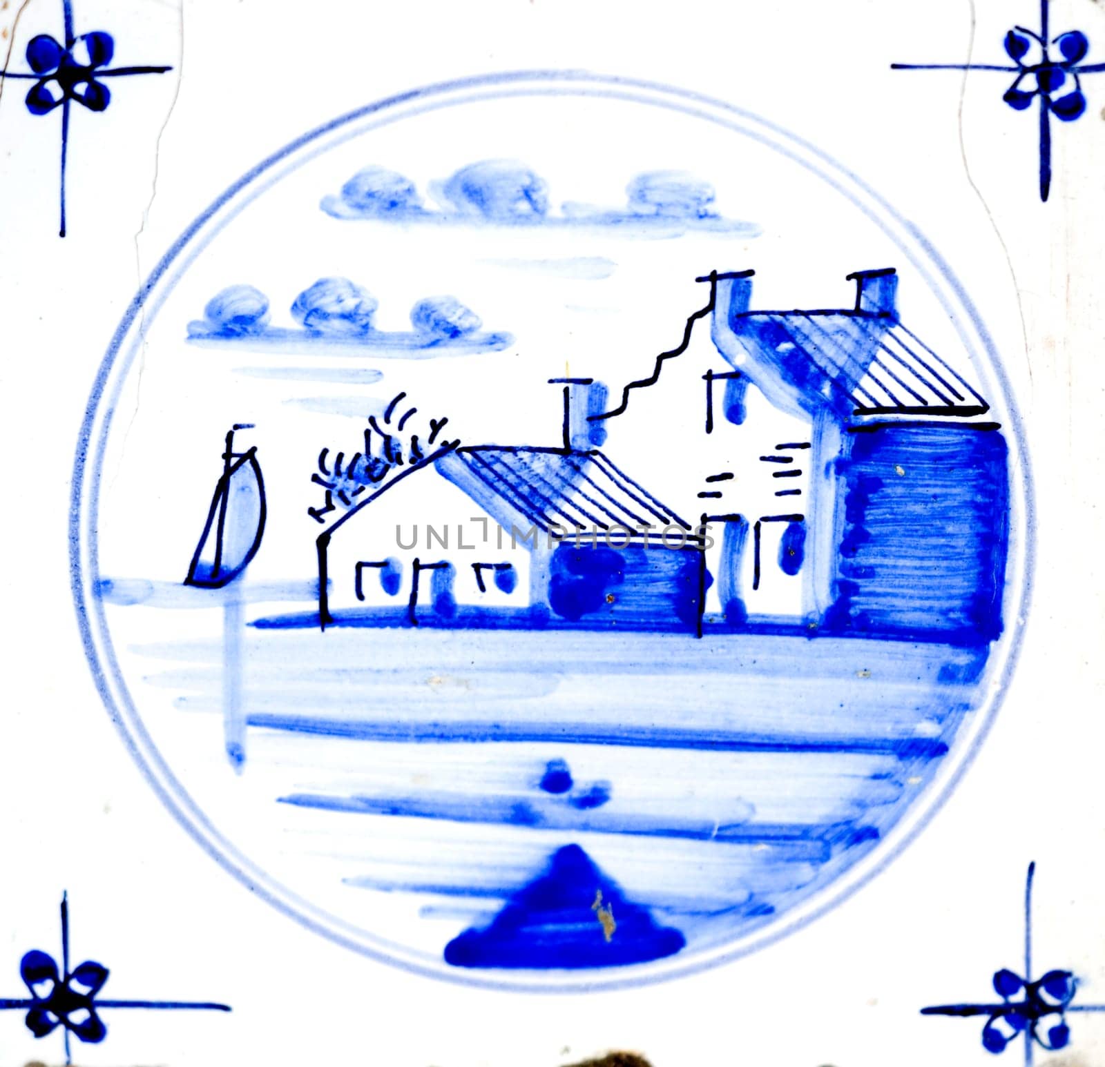 Traditional authentic Delft Blue hand made ornamental earthenware