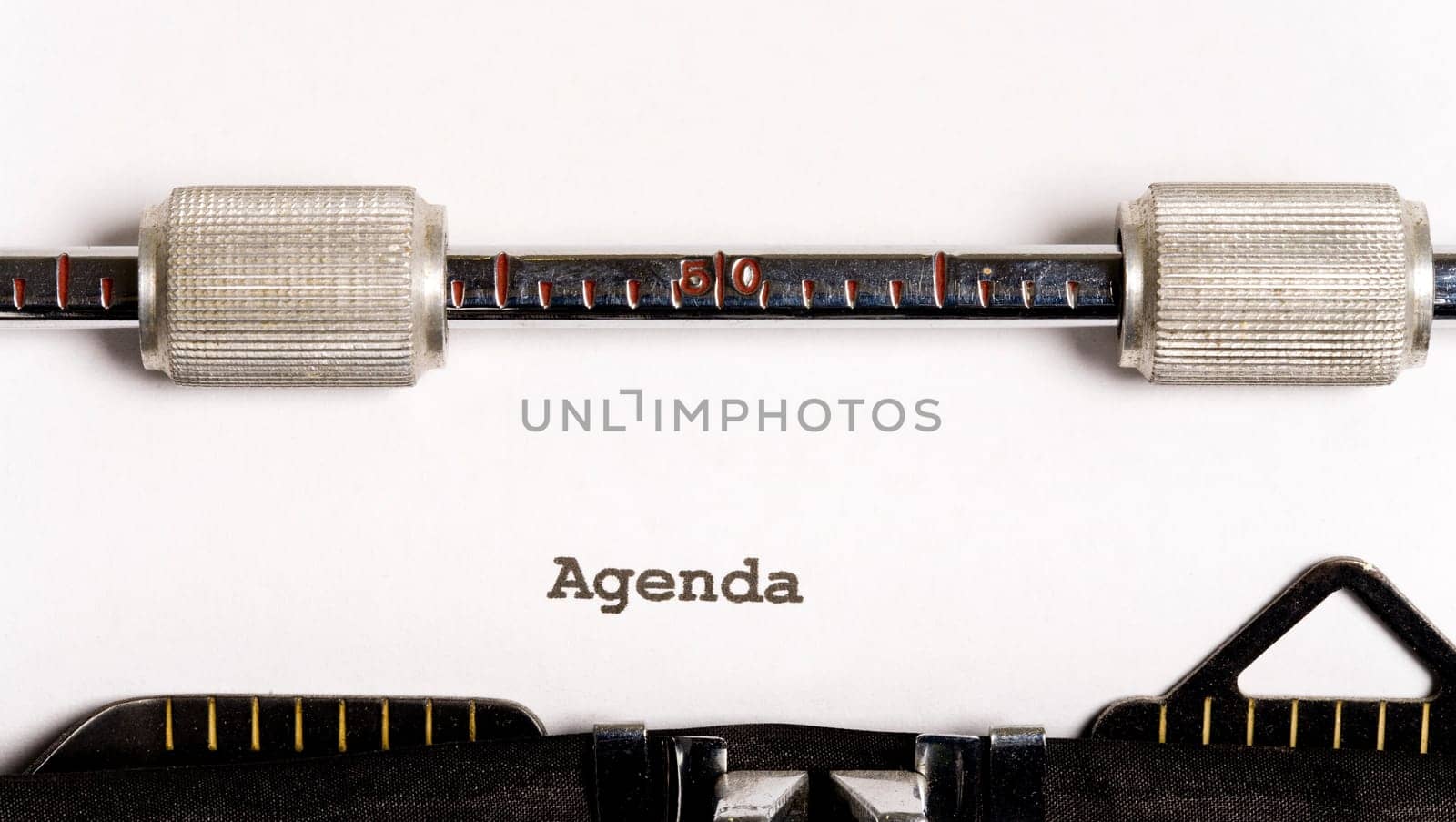 Paper in old manual typewriter with text