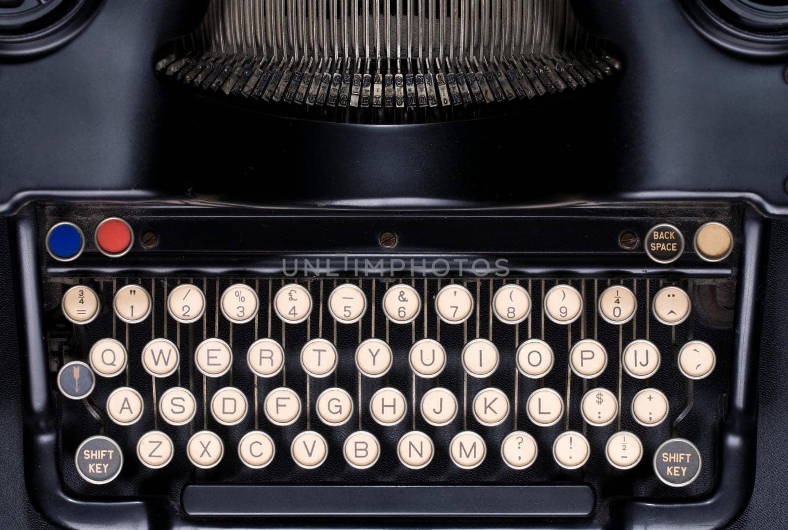 Close up of an antique typewriter