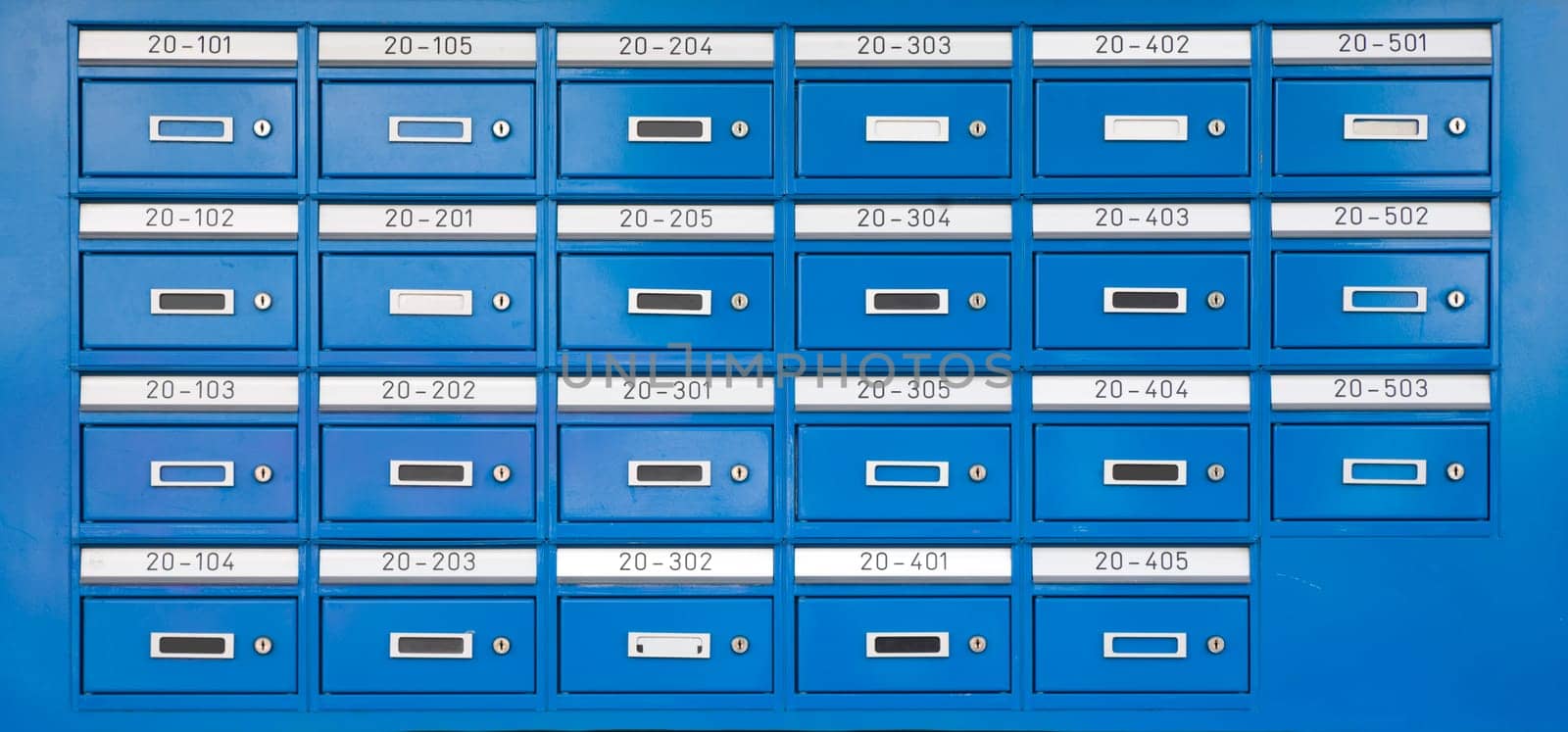Letterboxes with nameplates of an apartement building