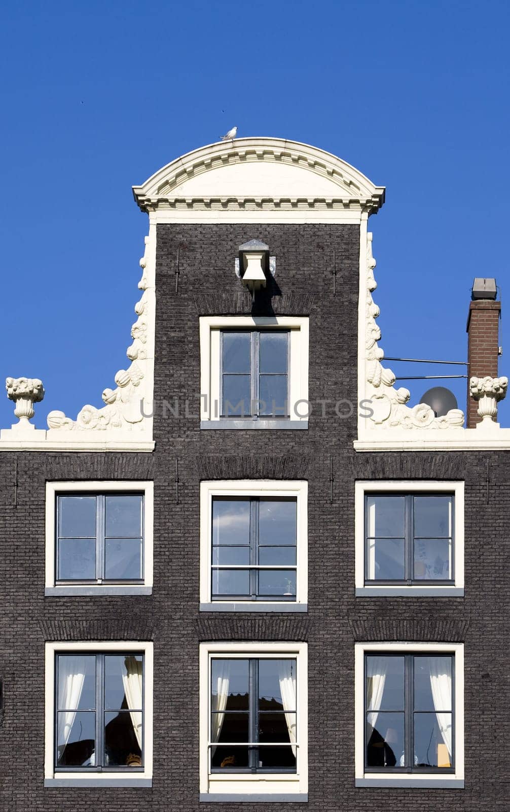 Façade of a canal house in Amsterdam, the Netherlands