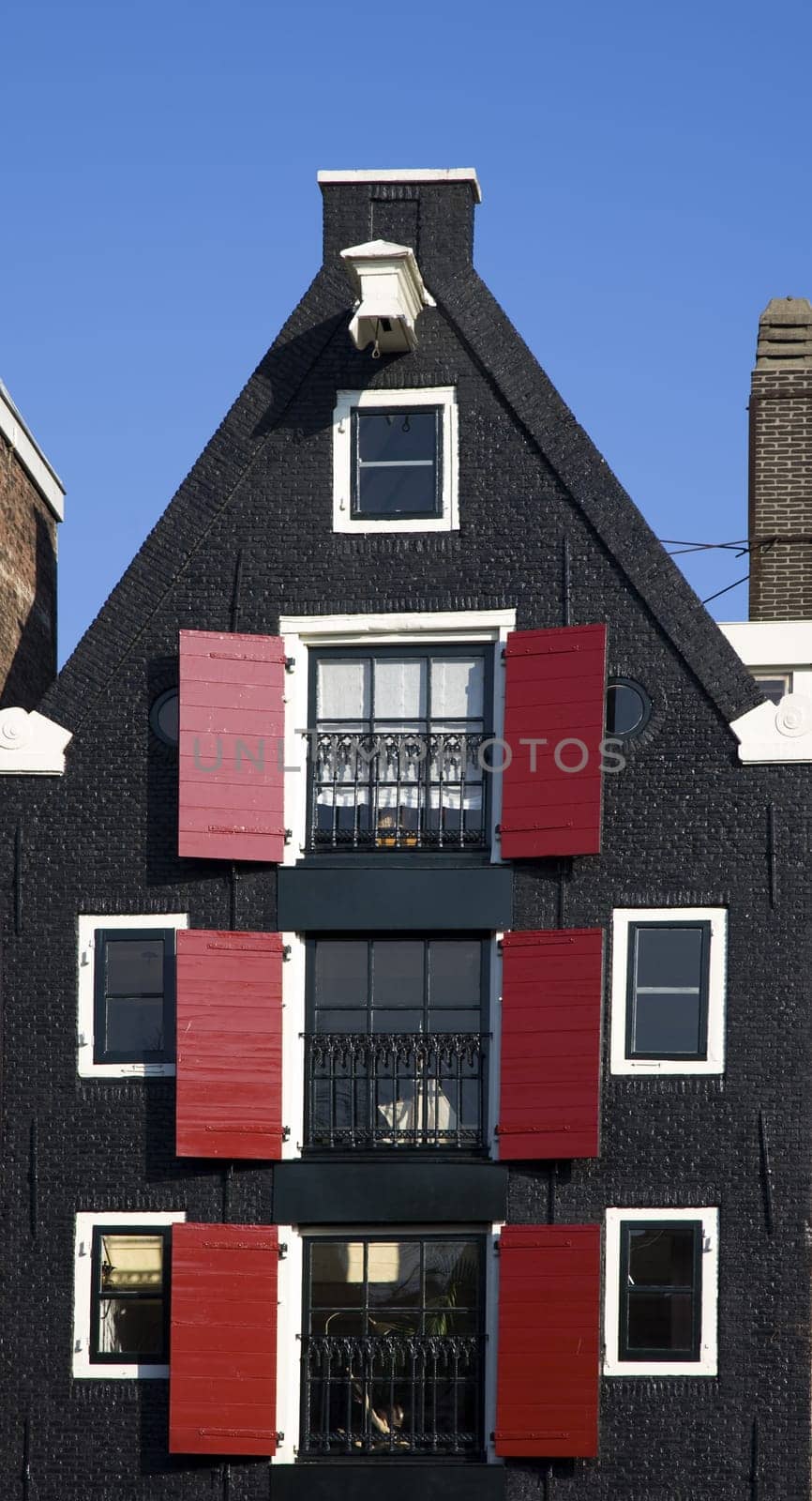 Façade of a canal house in Amsterdam, the Netherlands
