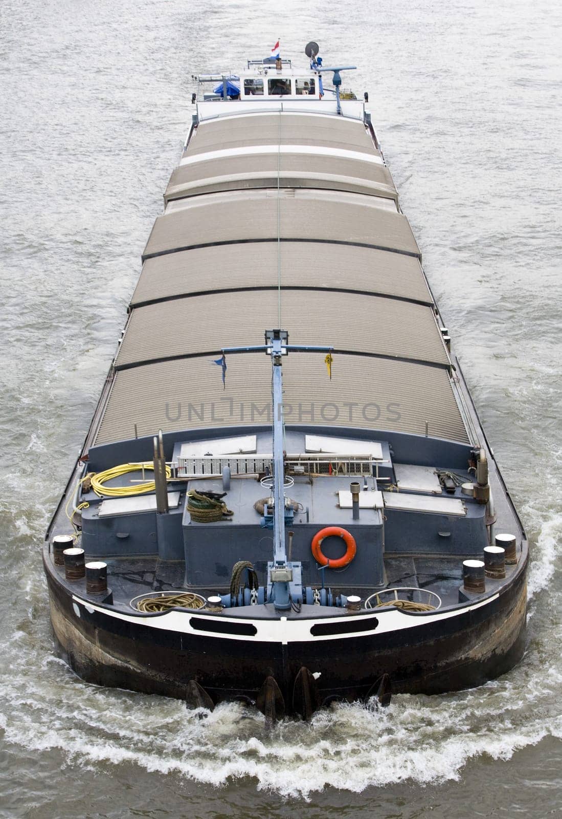 Inland navigation on the Amsterdam-Rijn canal in the Netherlands