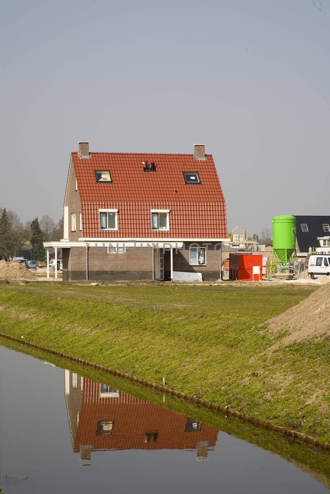 New house on a construction site in Leusden, the Netherlands