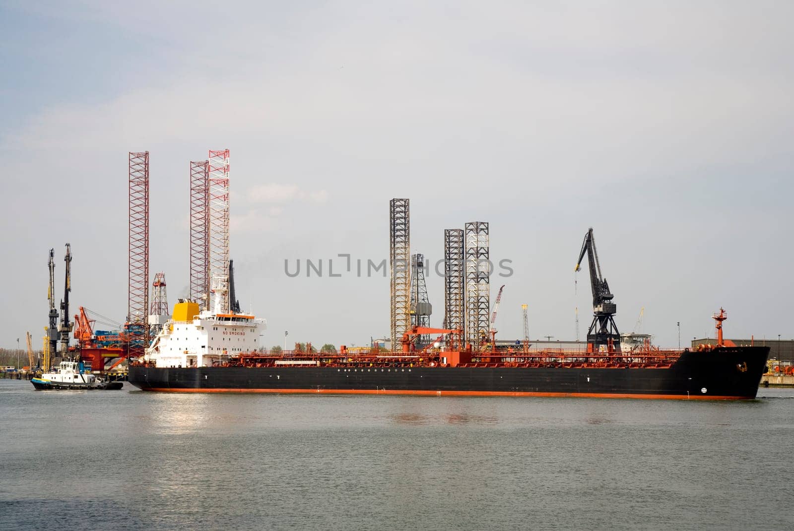 Small tankvessel in the Port of Rotterdam, the Netherlands