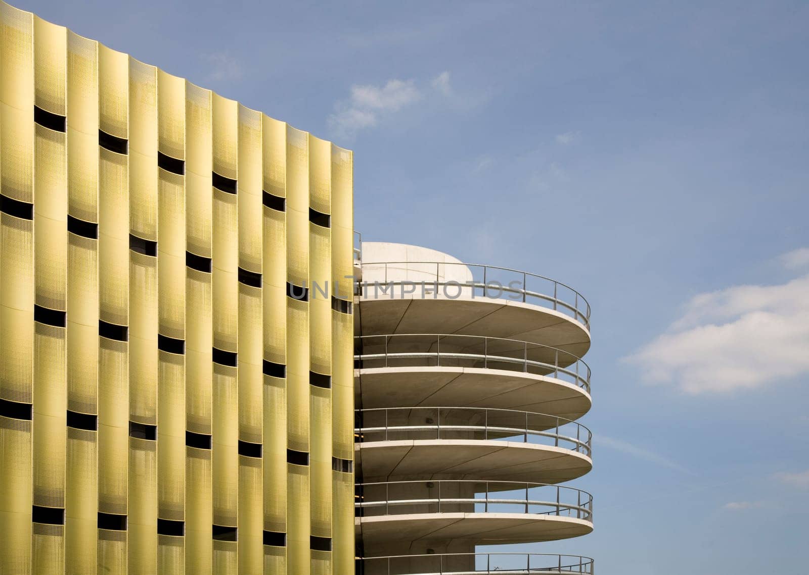 Circular entrance of a parking lot in an office building