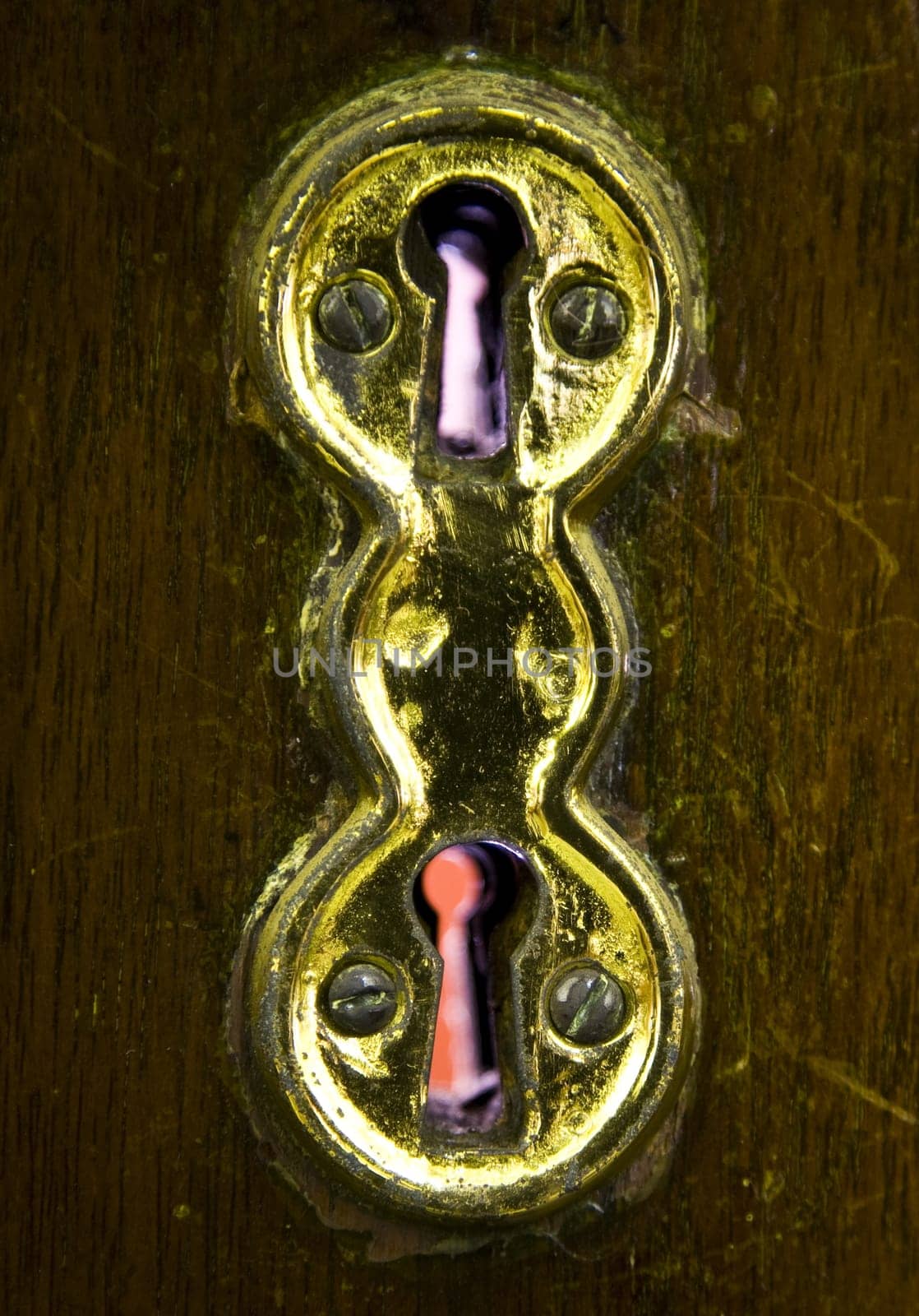 Antique keyhole in bank Mandiri, Jakarta, Indonesia