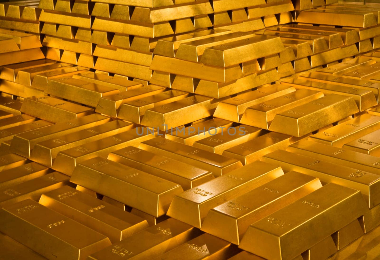 Stack of gold bullions in Indonesian Bank