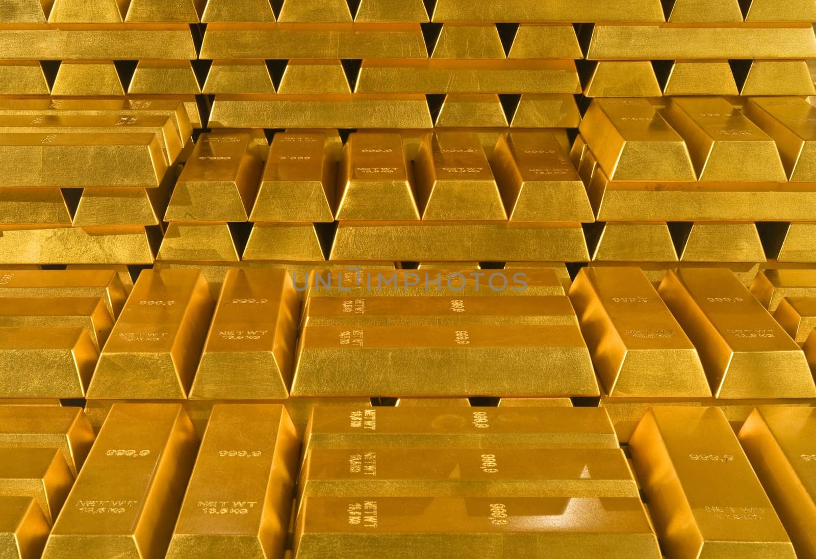 Stack of gold bullions in Indonesian Bank