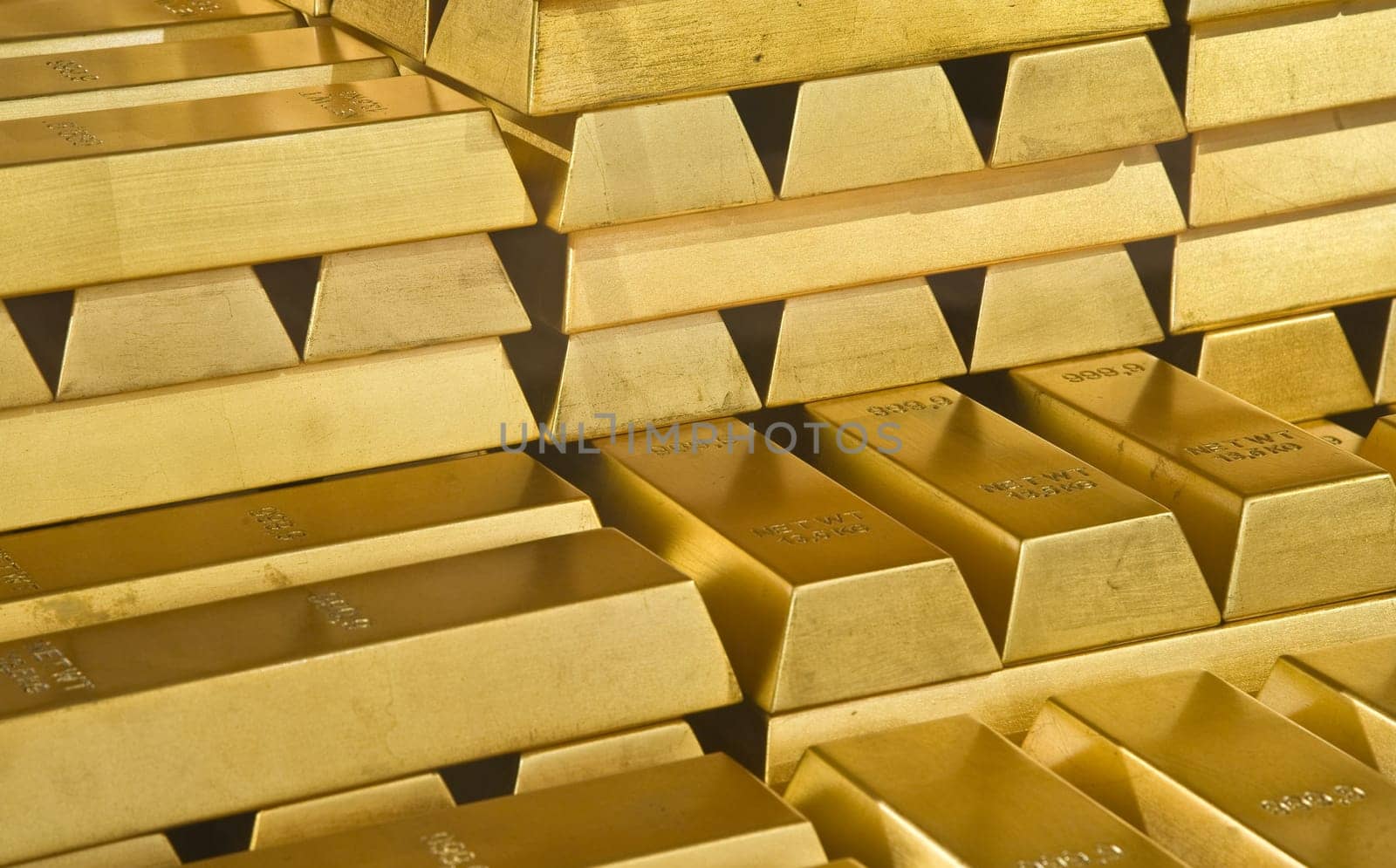 Stack of gold bullions in Indonesian Bank