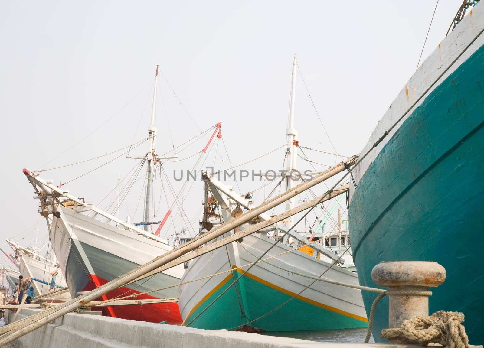 Makassar schooners (pinisi) in Sunda Kelapa, the old port of Jakarta, Indonesia