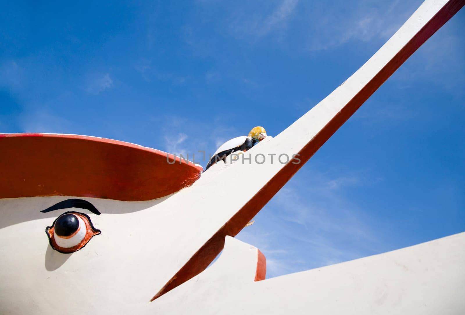 Eyes on the bow of a Balinese fishing ship to help with the navigation