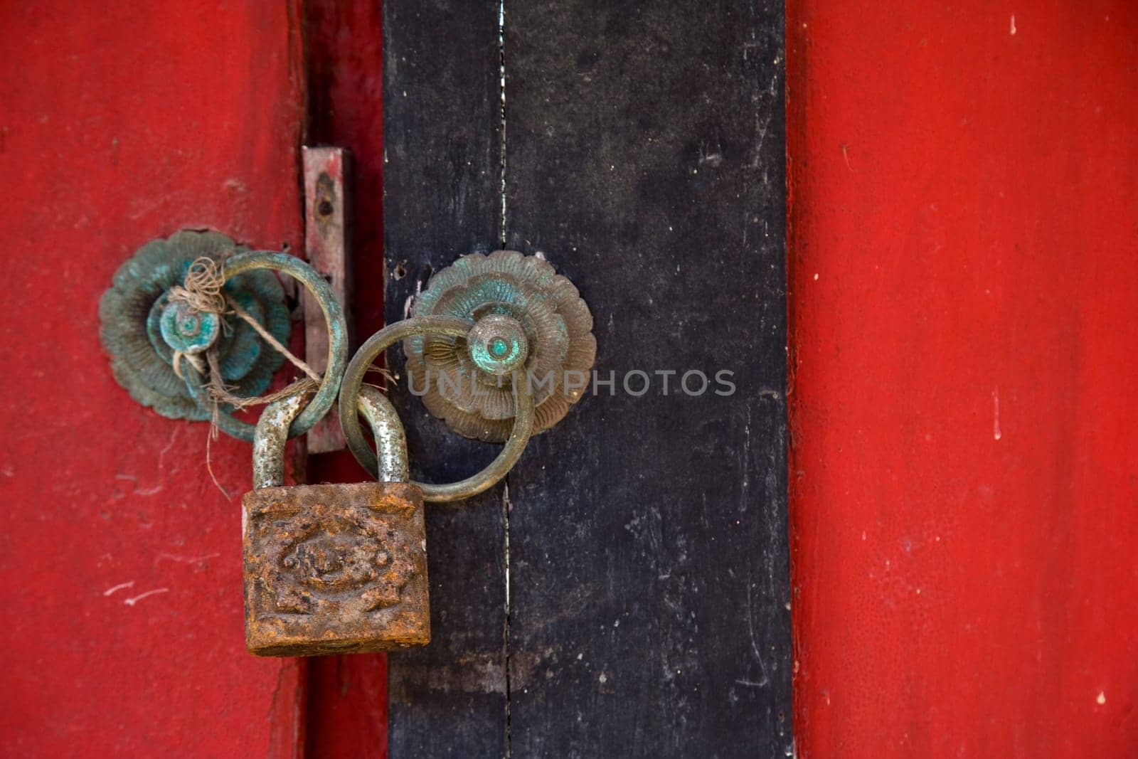 Detail of a locked door