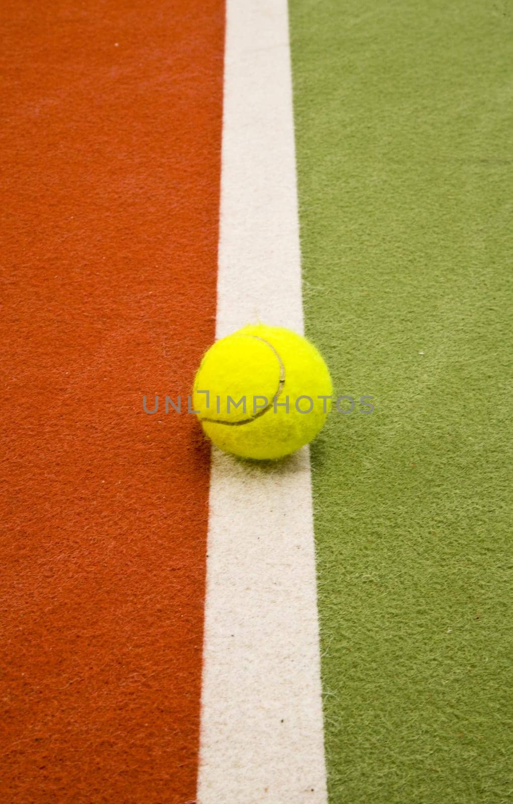 Close up of an indoor tennis court