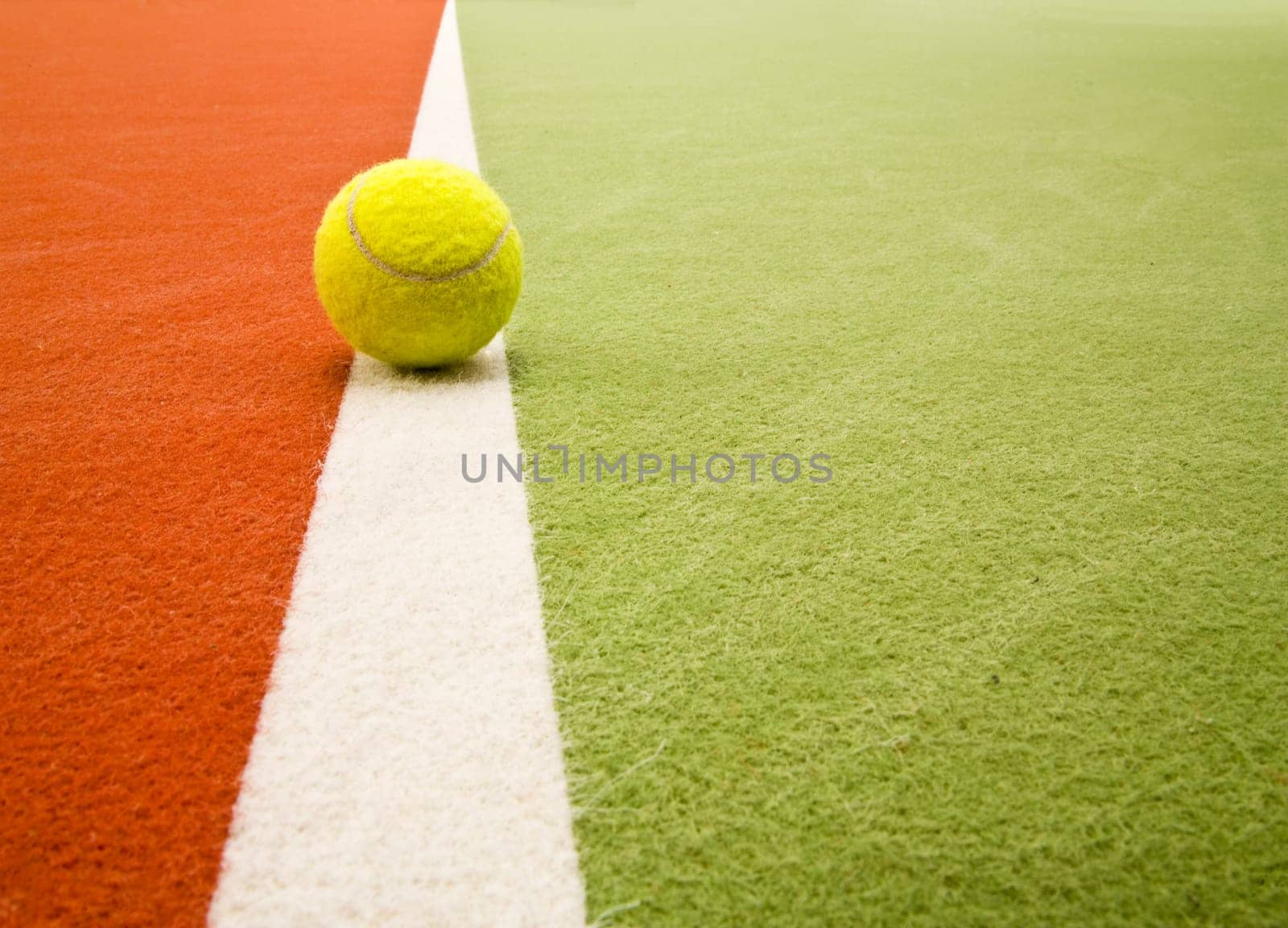 Close up of an indoor tennis court