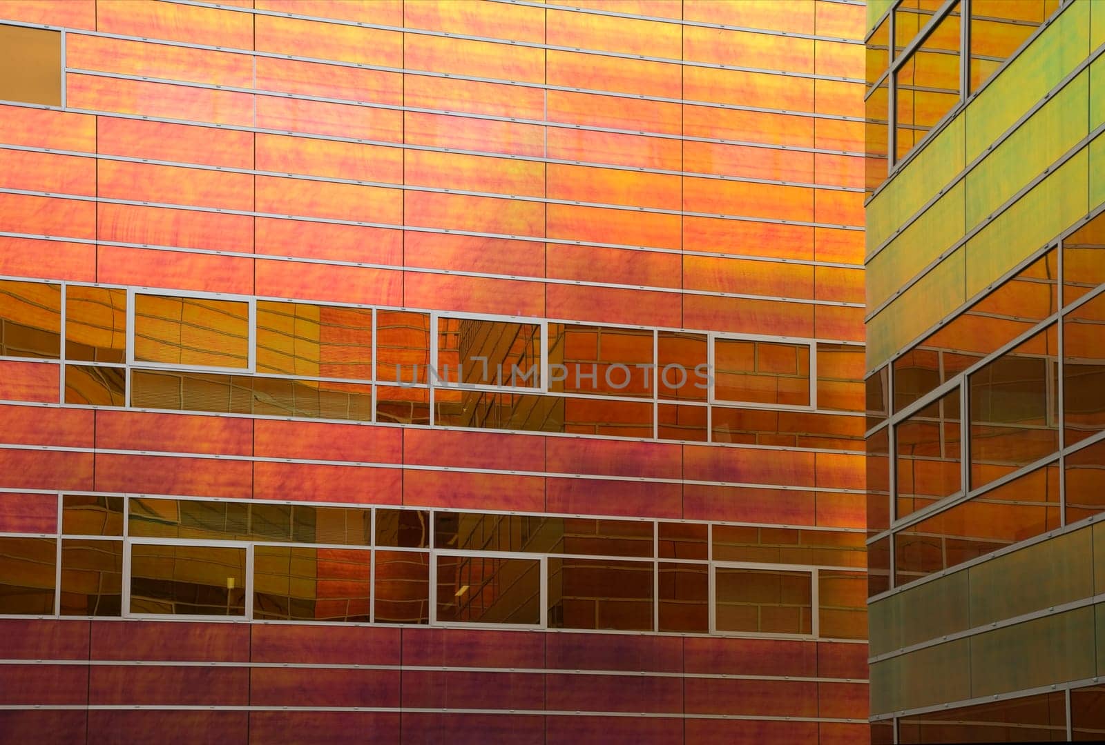 Glass wall of the office building La Defense, Almere, Holland