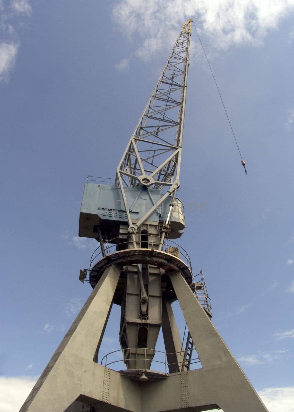 Historic crane in the harbor of Rotterdam, the Netherlands