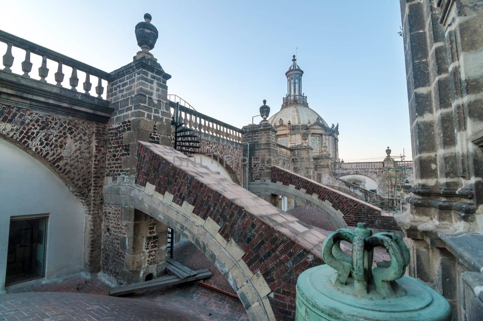 The roof of the cathedral in Mexico City