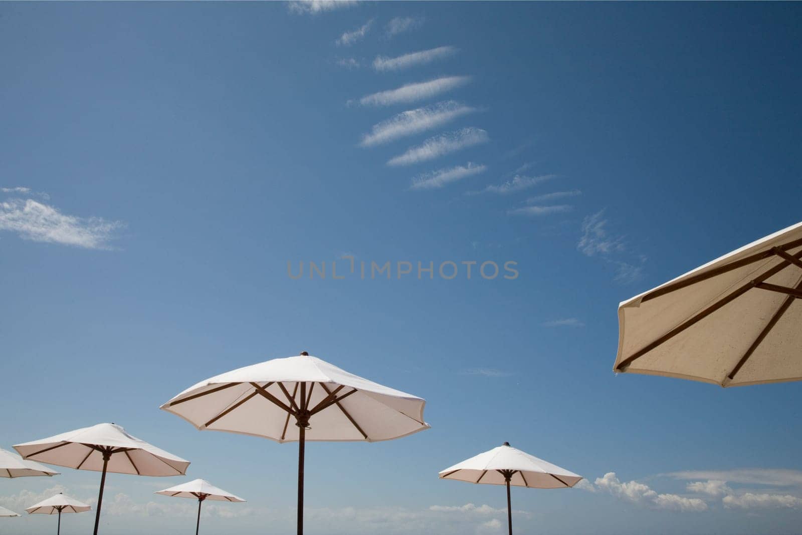 Parasols on a Bali beach, Indonesia