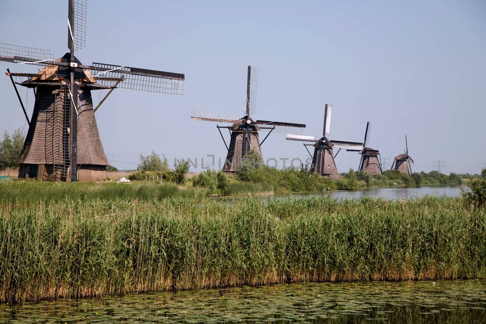 Dutch windmills in Kinderdijk, Holland