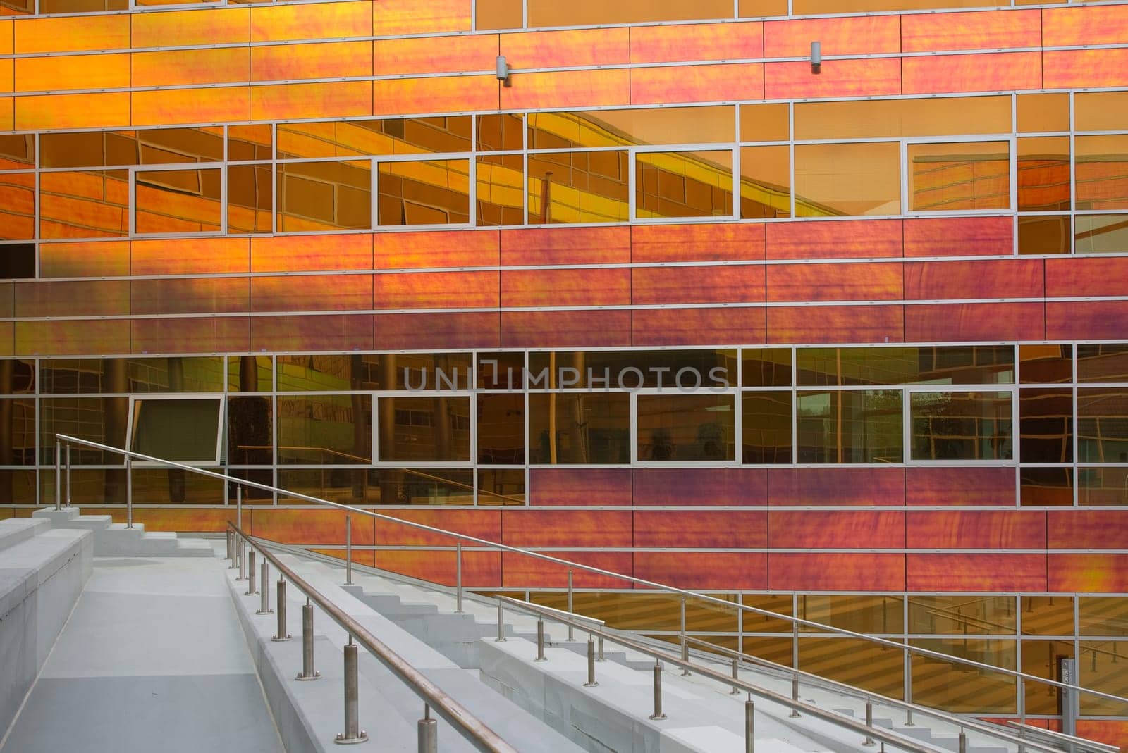 Glass wall of the office building La Defense, Almere, Holland