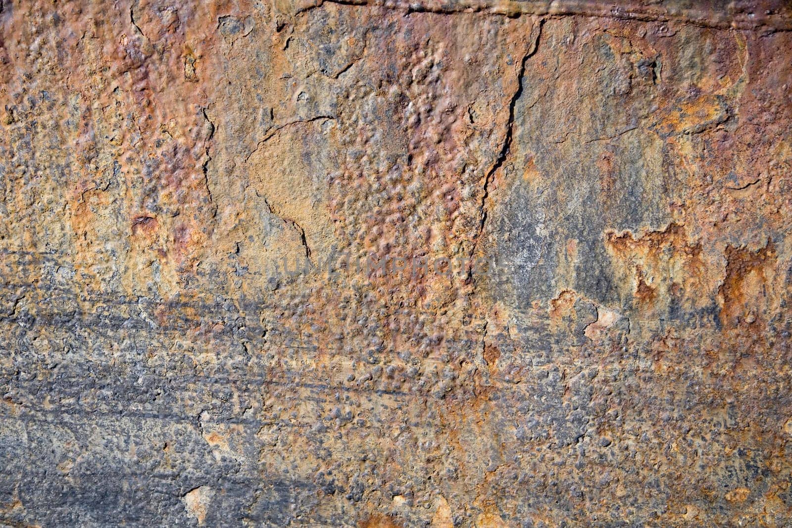 Rusted metal on the bow of a ship